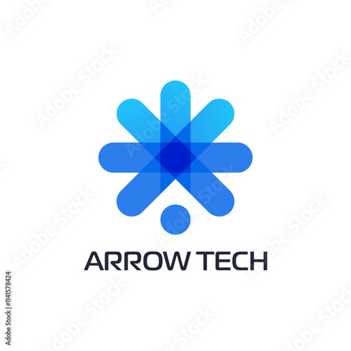 Modern arrow logo with a technological feel