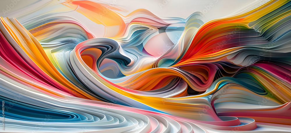 Abstract Colorful Swirls 3D Illustration Abstract Colorful Swirls 3D Illustration