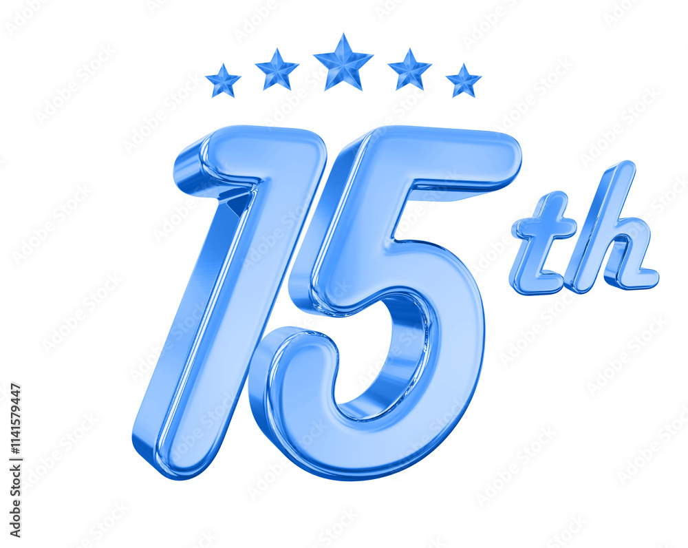 15 Year Anniversary Blue Number 15 Year Anniversary Blue Number