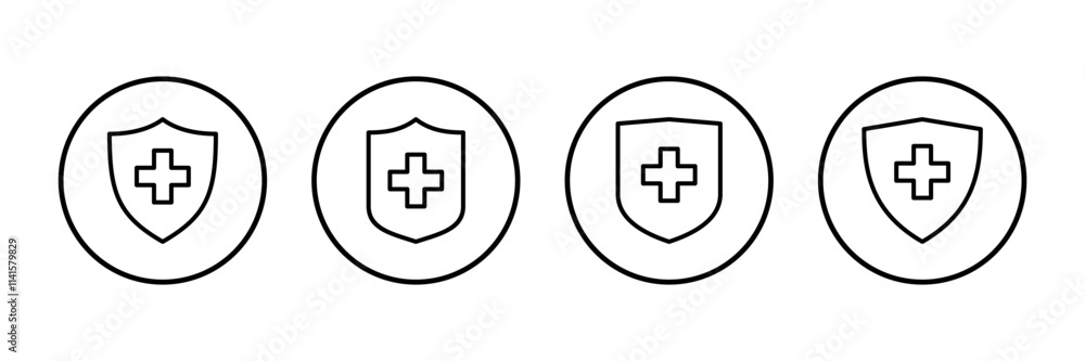 Fototapeta premium Health insurance icon vector isolated on white background. Insurance health document icon