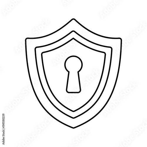 Security Key Outline Icon with black color palette in outline style. perfect for designs with a theme of cyber security and internet and device protection software 