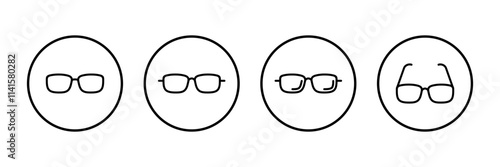 Glasses icon vector isolated on white background. Stylish Eyeglasses. Glasses vector. Optical concept