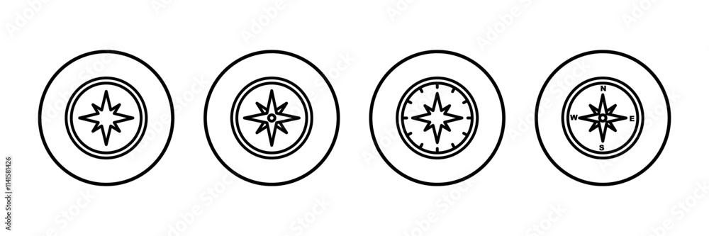Compass icon vector isolated on white background. Compass vector icon Compass icon vector isolated on white background. Compass vector icon