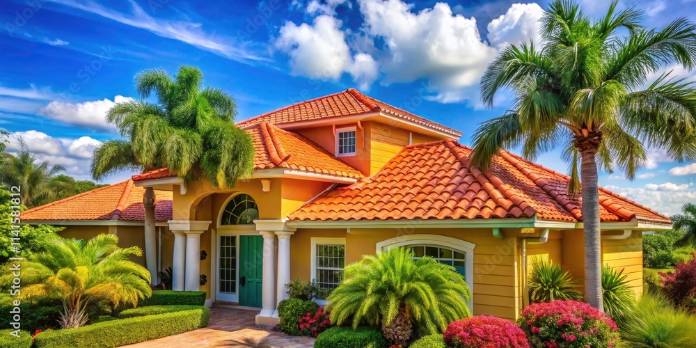 Obraz premium Roof Renovation on Florida Home: Transforming Your Space with Quality Roofing Solutions, Tips for Home Improvement, and Enhancing Property Value in the Sunshine State