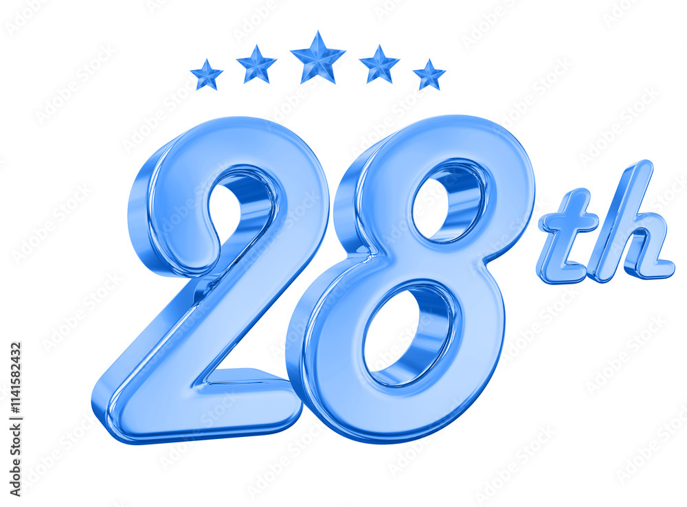 28 Year Anniversary Blue Number 28 Year Anniversary Blue Number
