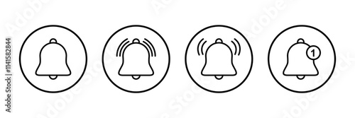 Bell Icon vector isolated on white background. Notification symbol. Bell vector icon