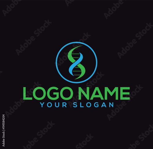 DNA logo design template.icon for science technology.