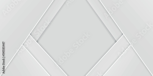 Panoramic geometric shapes on abstract white background