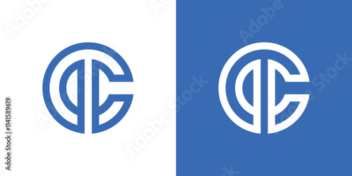 Q and C letter combination logo in circle, business logo