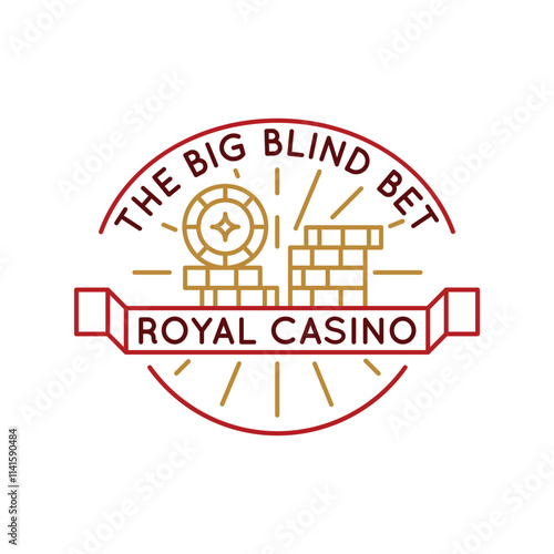 Simple Logo with royal casino icon ideal for representing card games like poker and blackjack in apps, websites, and promotional materials. Vector illustration.