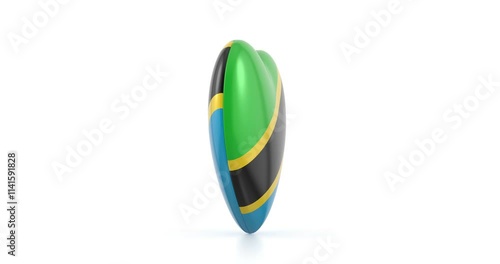 Rotating Tanzania flag heart