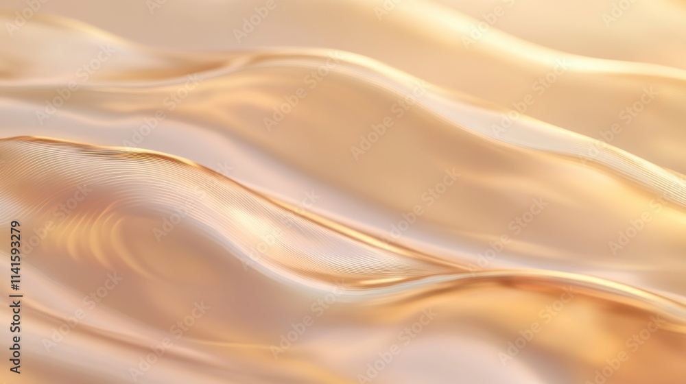 Fototapeta premium Abstract Golden Waves, Luxurious Flowing Fabric Texture