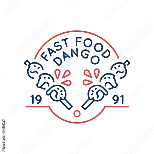 Simple Logo with Fast food dango icon. Simple logo with fast food dango icon for social media, app, and web design. Vector illustration