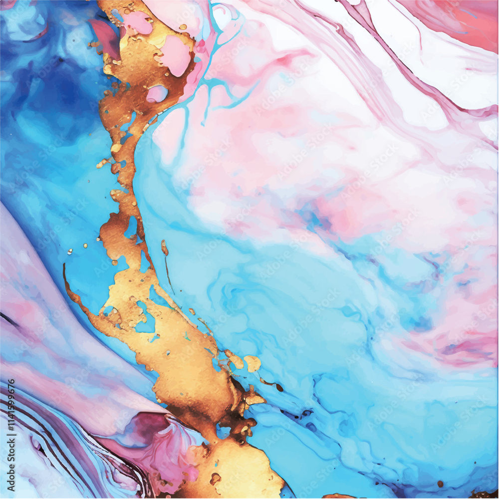 Fototapeta premium Multicolor brushed marbled surface. Abstract colorful illustration. Texture of marble.