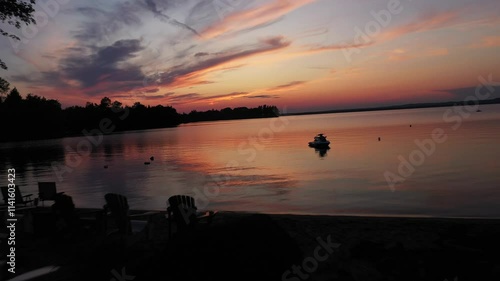 sunset on the lake
