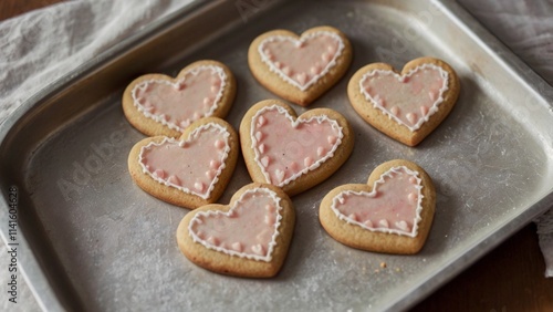heart shaped cookies on a plate