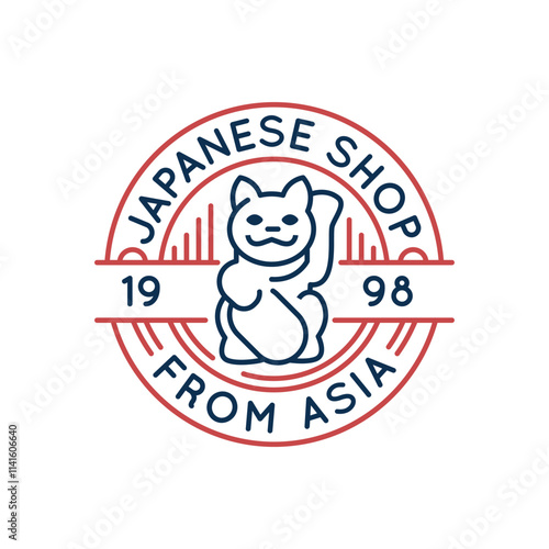 Simple Logo with Japanese shop from Asia icon. Simple logo with Japanese shop from Asia icon for social media, app, and web design. Vector illustration