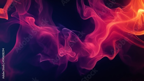 Abstract smoke shapes on a black background 