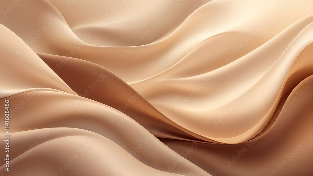 Obraz premium Mocha mousse abstract waves background. Generative AI