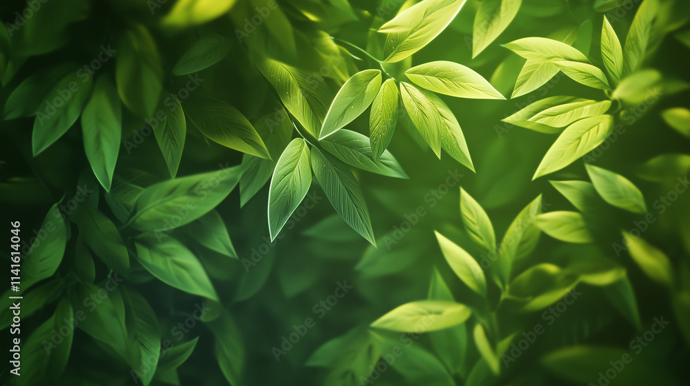 Fresh Green Foliage with Smooth, Even Lighting Highlighting the Intricate Textures of Nature in Stunning Clarity. Fresh Green Foliage with Smooth, Even Lighting Highlighting the Intricate Textures of Nature in Stunning Clarity.