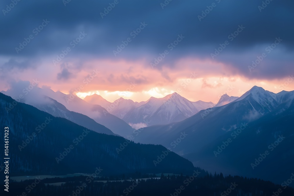 Fototapeta premium sunrise in the mountains