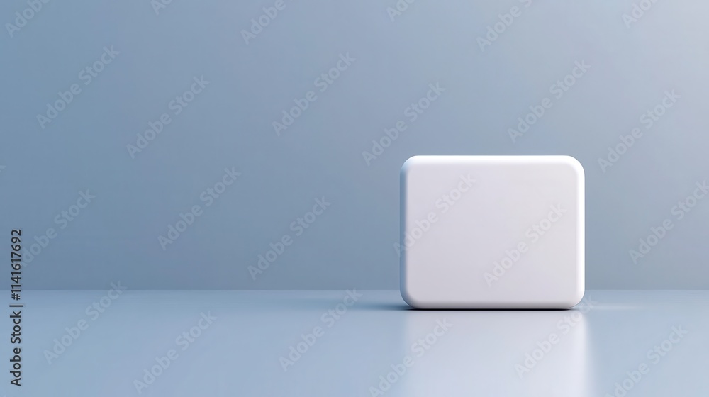 A minimalistic white rectangular object placed on a clean, modern surface A minimalistic white rectangular object placed on a clean, modern surface