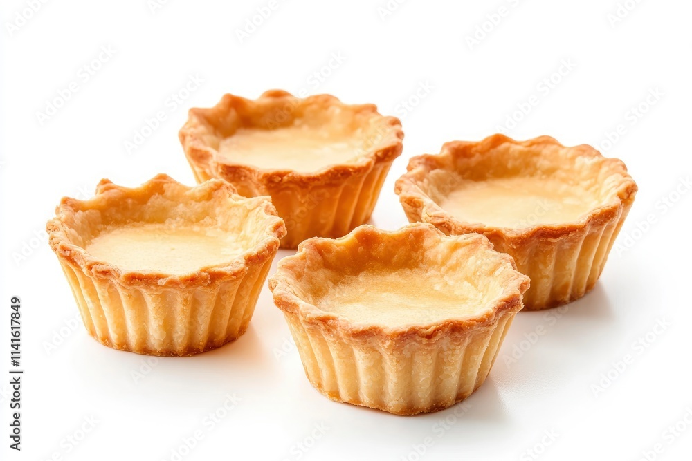 Empty tartlets (tarts, tart shells) isolated on the white background Empty tartlets (tarts, tart shells) isolated on the white background