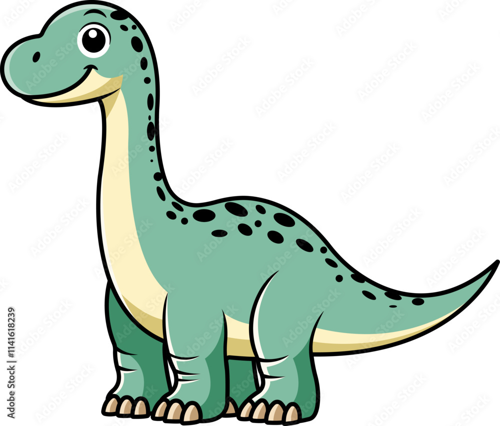 Funny Brontosaurus Dinosaur Cartoon Character Illustration Funny Brontosaurus Dinosaur Cartoon Character Illustration