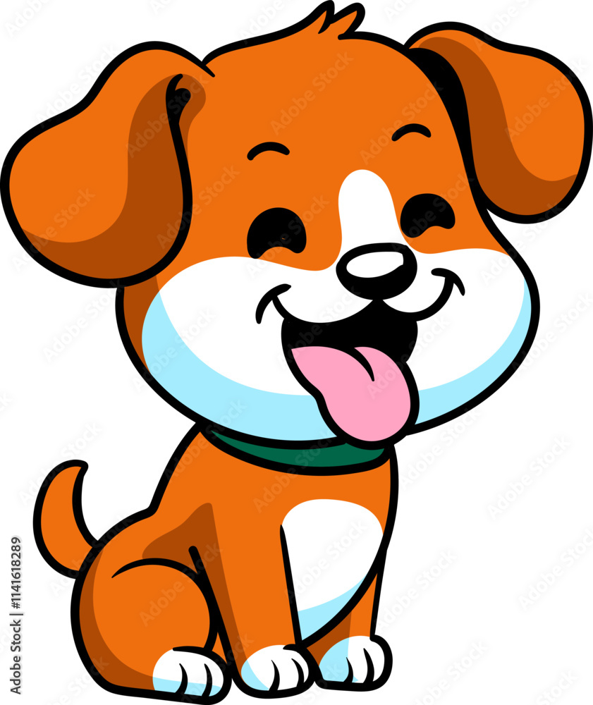 Fototapeta premium Cute standing dog cartoon character illustration