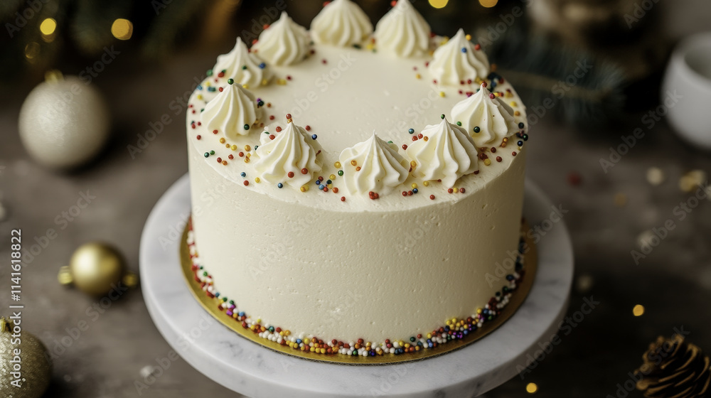 festive cake adorned with golden sprinkles and decorative meringue peaks, perfect for celebrations and special occasions. This delightful dessert adds joy to any gathering festive cake adorned with golden sprinkles and decorative meringue peaks, perfect for celebrations and special occasions. This delightful dessert adds joy to any gathering