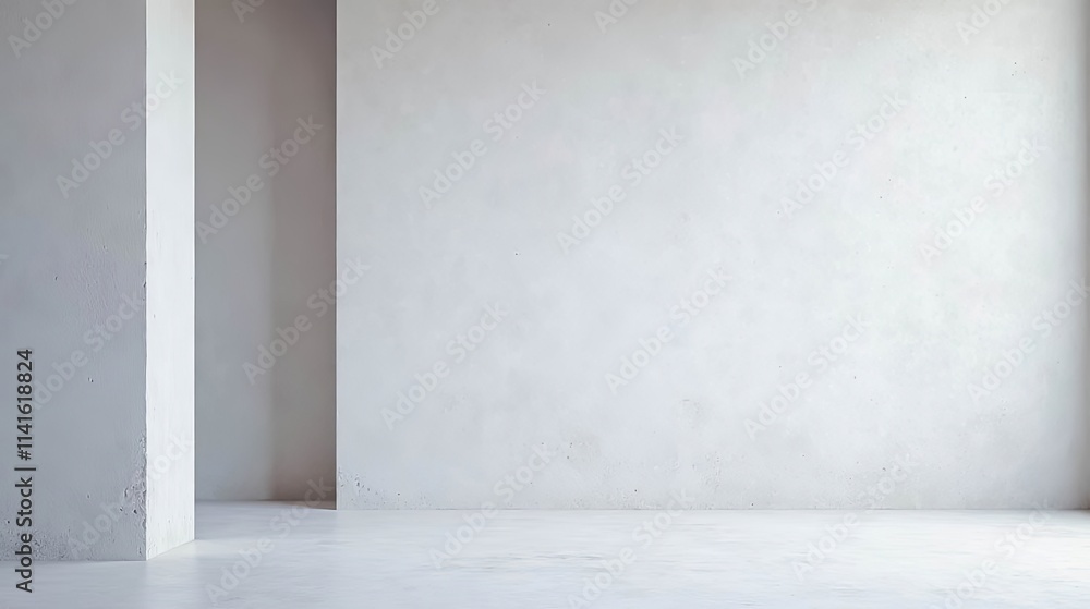 Empty Room with White Walls and Concrete Floor Minimalist Interior Design Concept Empty Room with White Walls and Concrete Floor Minimalist Interior Design Concept