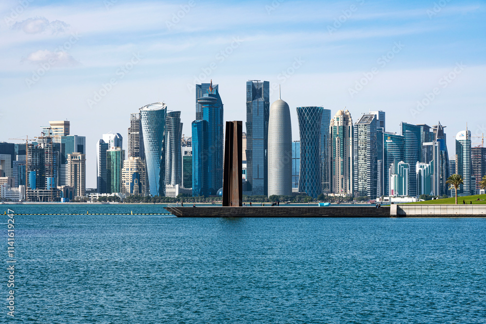 Doha's Skyline from the Museum Of Islamic Art, Doha, Qatar Doha's Skyline from the Museum Of Islamic Art, Doha, Qatar