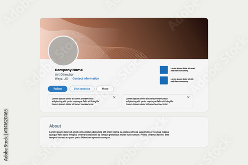 Linkedin banner mockup, profile mockup presentation template abstract cover