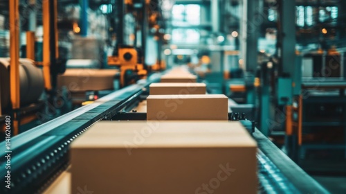 Wallpaper Mural a conveyor belt with boxes on it Torontodigital.ca
