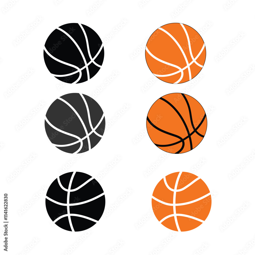 Obraz premium Basketball icon set. Basketball logo vector icon. Vector basketball balls.