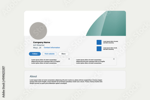 Linkedin banner mockup, abstract modern cover profile mockup presentation template
