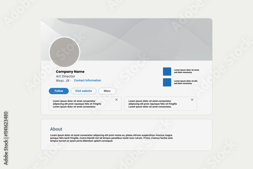 Linkedin banner mockup, abstract white cover profile mockup presentation template