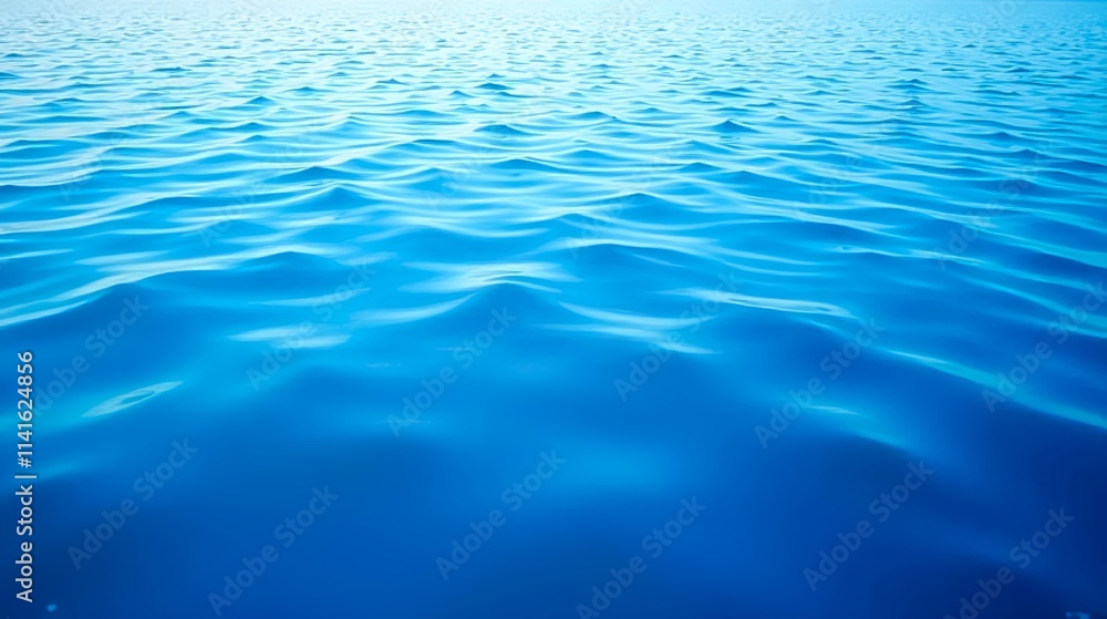 Naklejka premium Serene Aquatic Surface Gentle Undulations of a Deep Blue Ocean