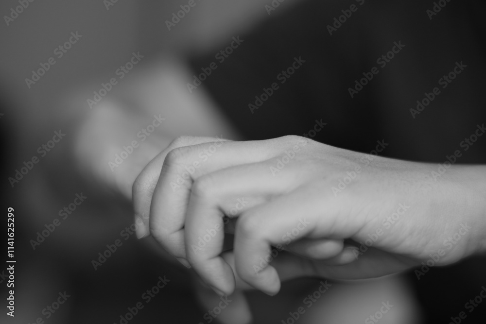 Black and white of hand gesture Black and white of hand gesture