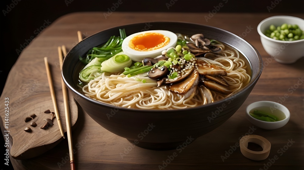 /imagine: A gourmet bowl of ramen with steaming broth, delicate noodles, and a variety of fresh toppings like spring onions, mushrooms, and sesame seeds. --ar 3:2 --v 4
/imagine: A gourmet bowl of ramen with steaming broth, delicate noodles, and a variety of fresh toppings like spring onions, mushrooms, and sesame seeds. --ar 3:2 --v 4