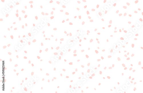 シンプルな桜吹雪の背景ベクターイラスト ピンク 白背景 白バック 桜の花びら さくら サクラ
