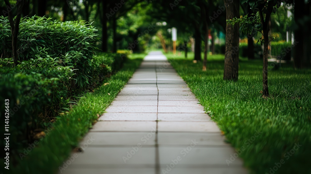 Pathway leading through lush greenery with a serene and inviting atmosphere Pathway leading through lush greenery with a serene and inviting atmosphere