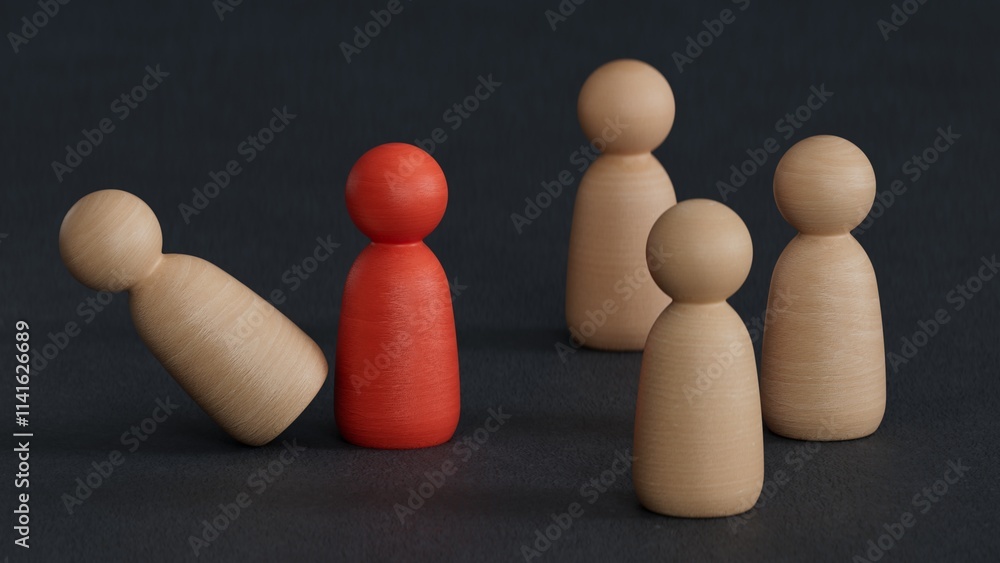 The conflict between two companies and a business, the rivalry of Leaders in blue and red leads a group of black employees to compete, Staff recruitment. The conflict between two companies and a business, the rivalry of Leaders in blue and red leads a group of black employees to compete, Staff recruitment.