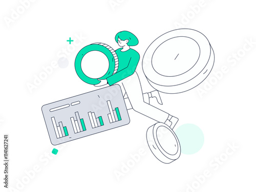 Internet financial management investment flat vector concept operation hand drawn illustration
