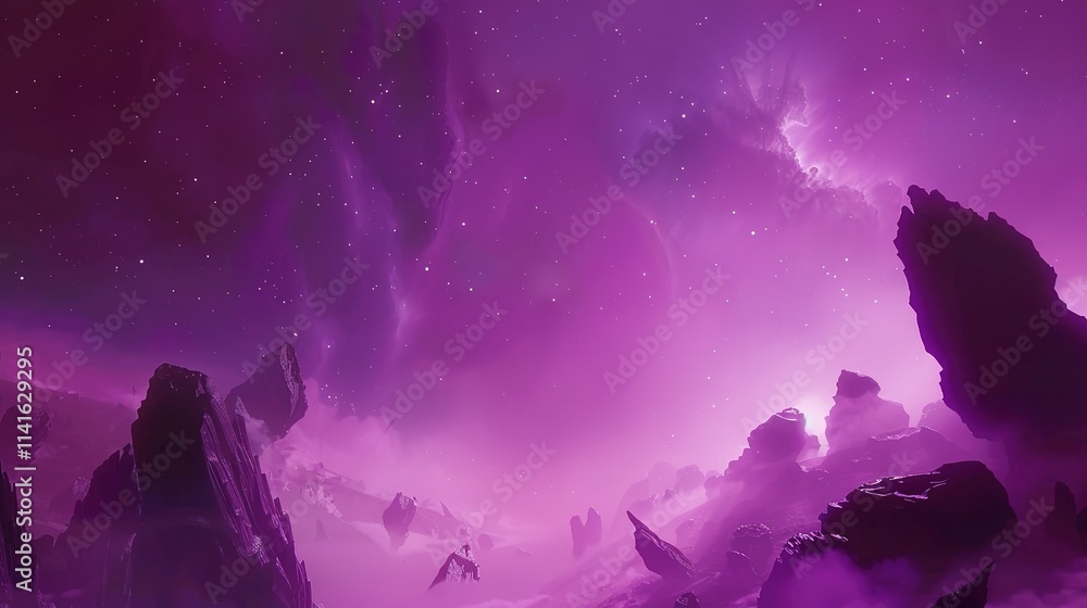 Fototapeta premium Purple spacenebula sky purple galactic background