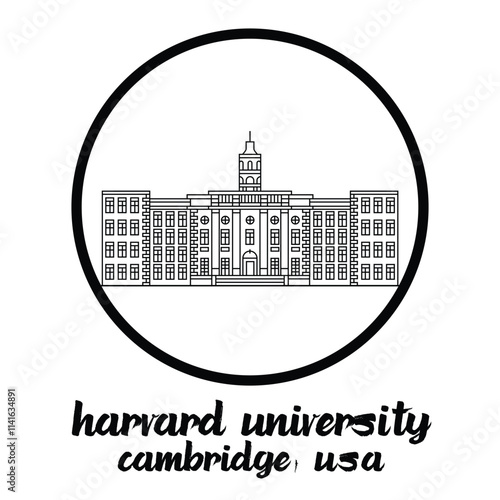 Circle Icon Harvard University. Vector Illustration
