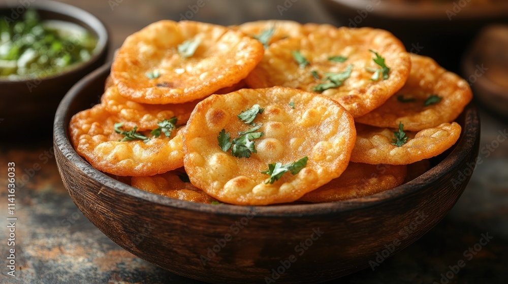 Indian Puri flatbread isolated on white background. Indian Puri flatbread isolated on white background.