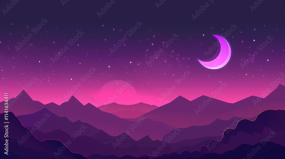 Night pink sky purple galactic background Night pink sky purple galactic background