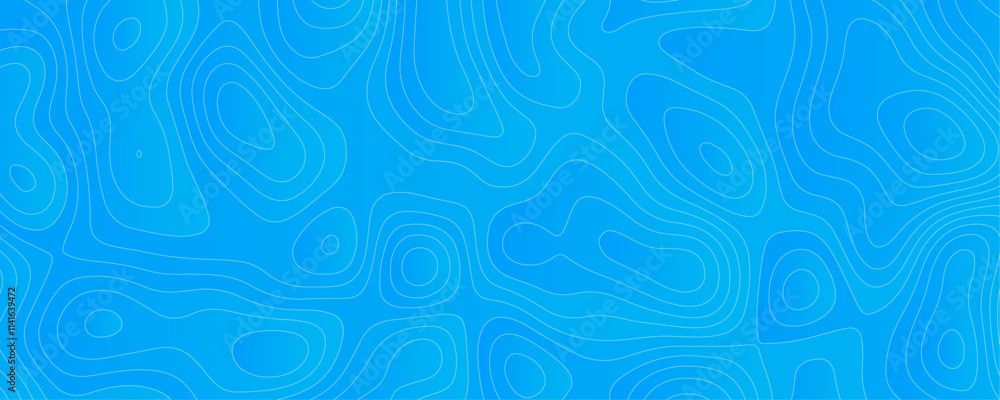 Abstract Black white and sky blue vector topographic map background. Lines Topographic contour lines vector map seamless pattern. thin curved wavy lines topology on a blue color background. Abstract Black white and sky blue vector topographic map background. Lines Topographic contour lines vector map seamless pattern. thin curved wavy lines topology on a blue color background.