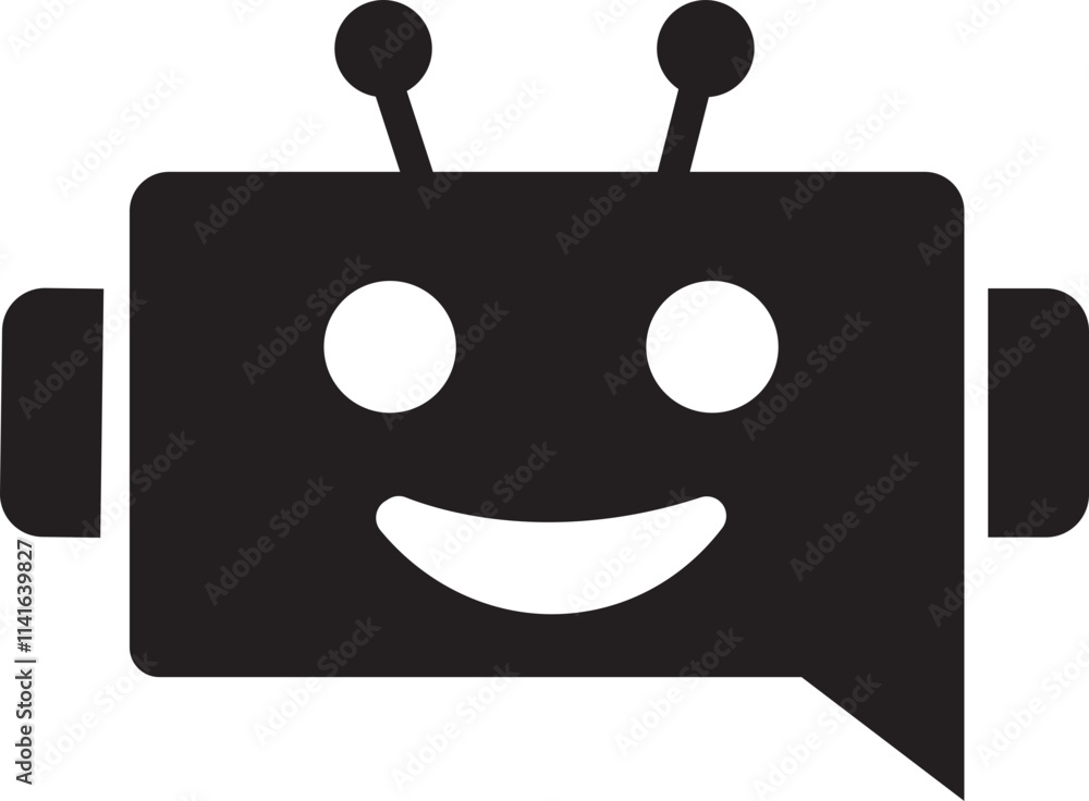 Chatbot icon in flat style. Robot assistant sign. Assistant ai message service. Robot head in speech bubble. Online customer support service bot logo for web design isolated on transparent background. Chatbot icon in flat style. Robot assistant sign. Assistant ai message service. Robot head in speech bubble. Online customer support service bot logo for web design isolated on transparent background.